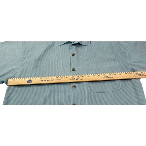 Tommy Bahama Button Up Shirt Mens Large 100% Silk Collared Short Sleeve Green - Picture 3 of 8